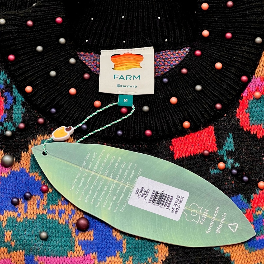 πΊπHPππΊ NWT Farm Rio Lilyβs Garden Embroidered Sweater - Picture 16 of 16